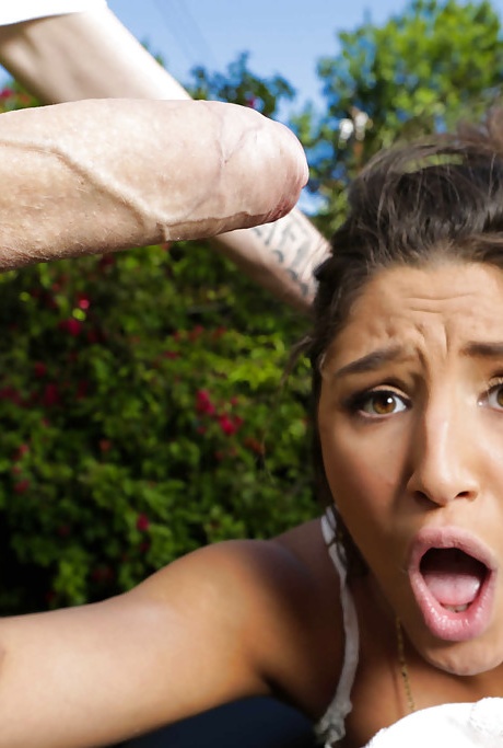 Модель с большой попой Абелла Дэнджер смазывается маслом для жесткого анального секса на открытом воздухе 2